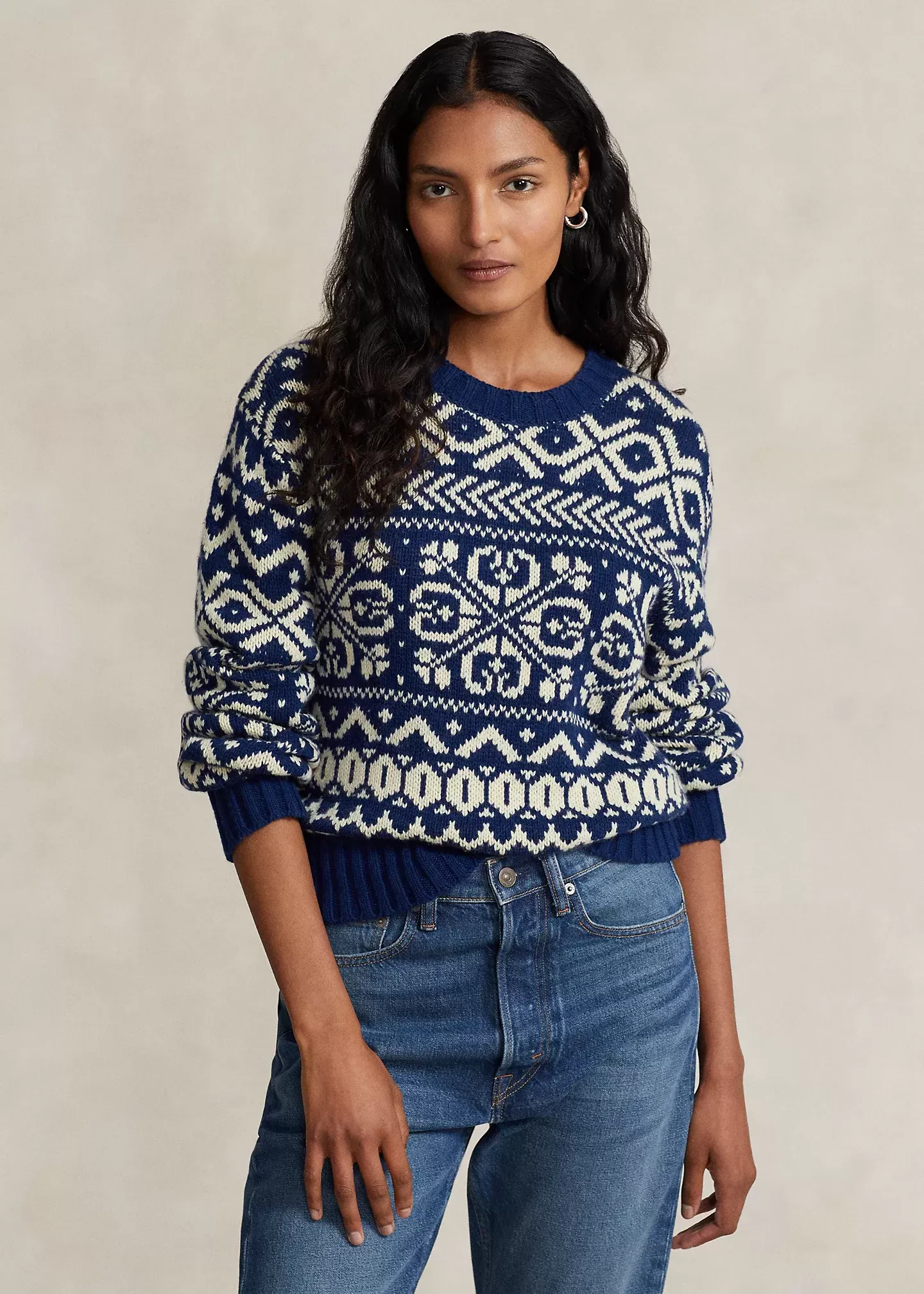 Polo Ralph Lauren Snowflake-Motif Wool-Blend Sweater