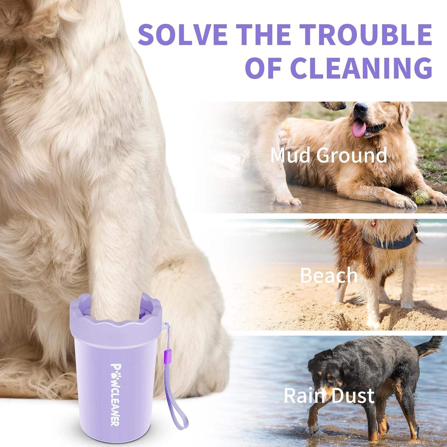 Dog Paw Cleaner, Dog Paw Washer, Paw Muddy Paw Cleaner, Pet Foot Cleaner for Small Medium Large Breed Dogs/Cats (with 3 absorbent towel)