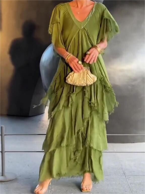 🎁 Last Day Promotion 49% OFF 🔥 Elegant V-neck Maxi Dress