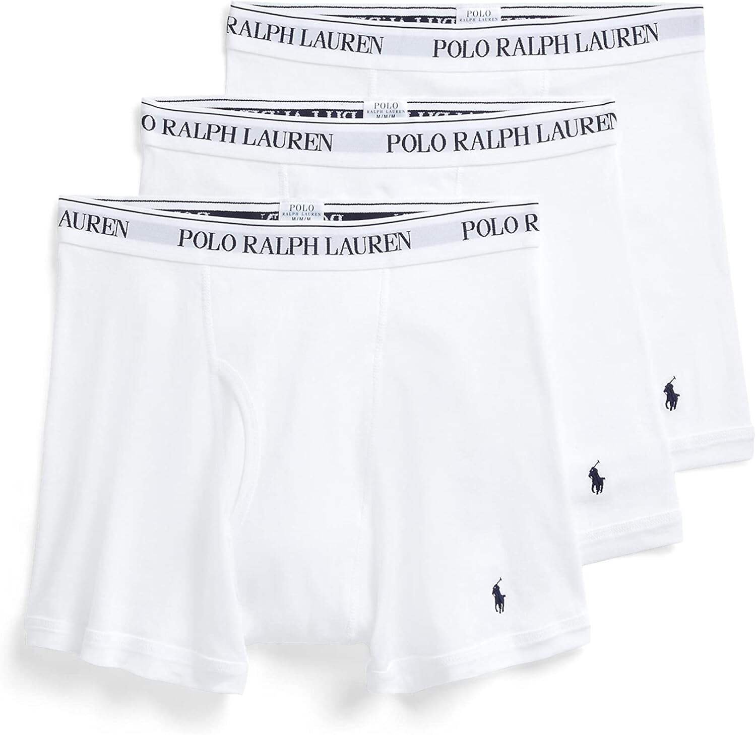 Polo Ralph Lauren Men's Classic Fit Cotton Boxer Briefs, Trunks & Long Leg Available (3 Pack)
