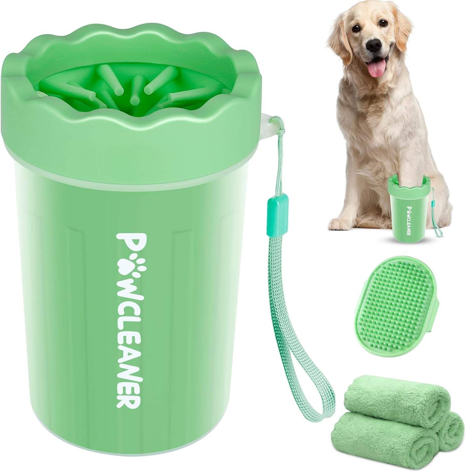 Dog Paw Cleaner, Dog Paw Washer, Paw Muddy Paw Cleaner, Pet Foot Cleaner for Small Medium Large Breed Dogs/Cats (with 3 absorbent towel)