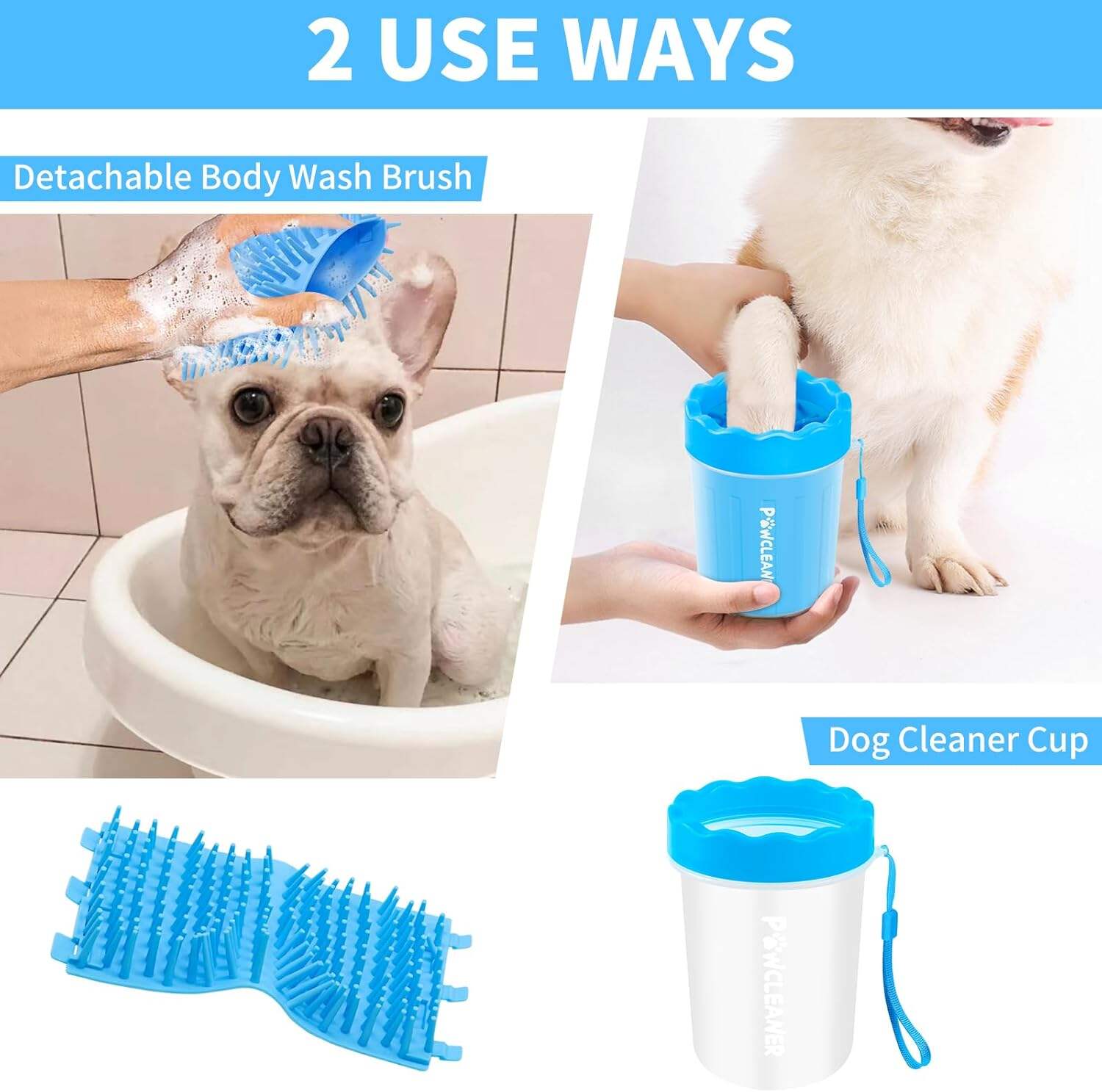 Dog Paw Cleaner, Dog Paw Washer, Paw Muddy Paw Cleaner, Pet Foot Cleaner for Small Medium Large Breed Dogs/Cats (with 3 absorbent towel)