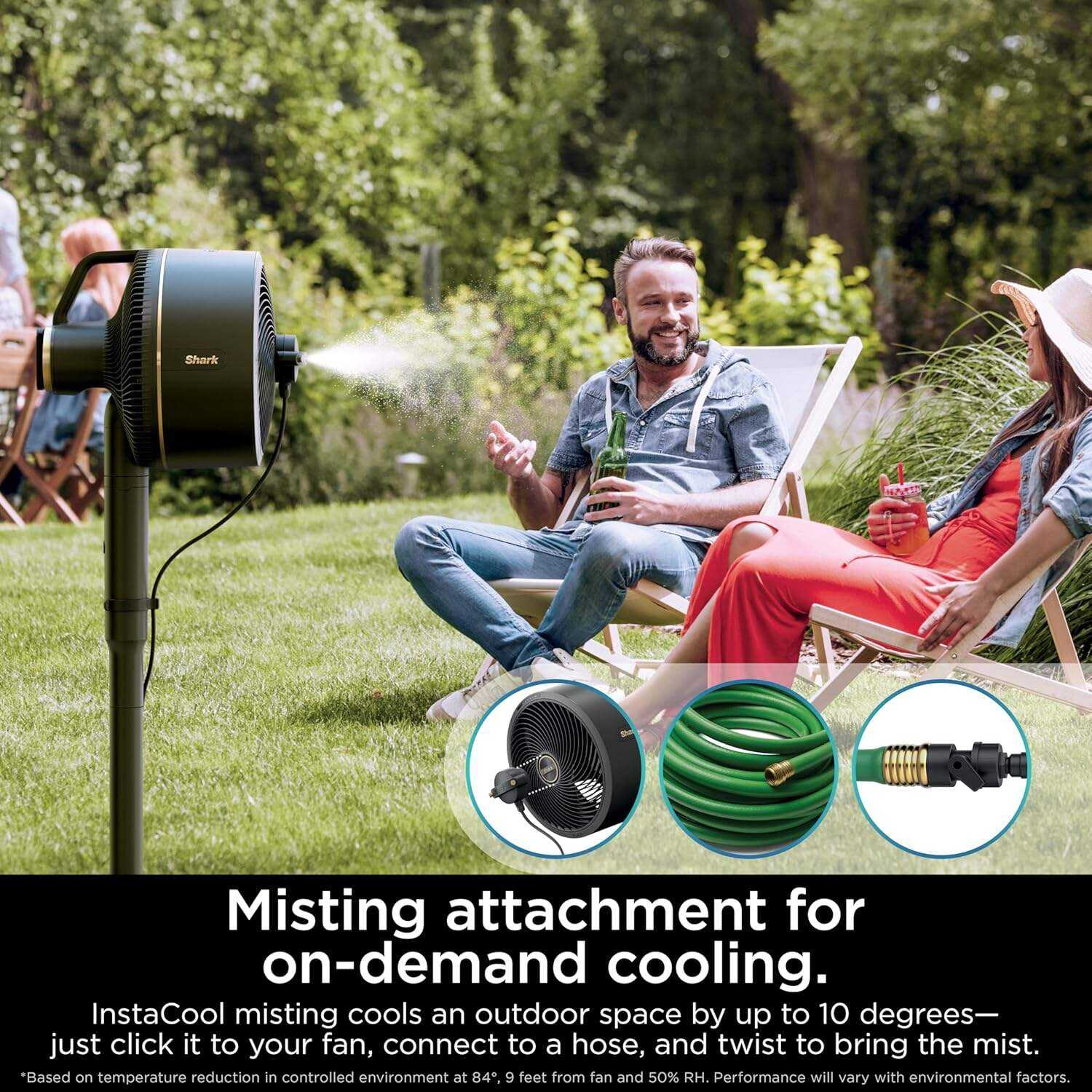 Shark FlexBreeze Pro Mist Fan — Indoor & Outdoor, Integrated Misting