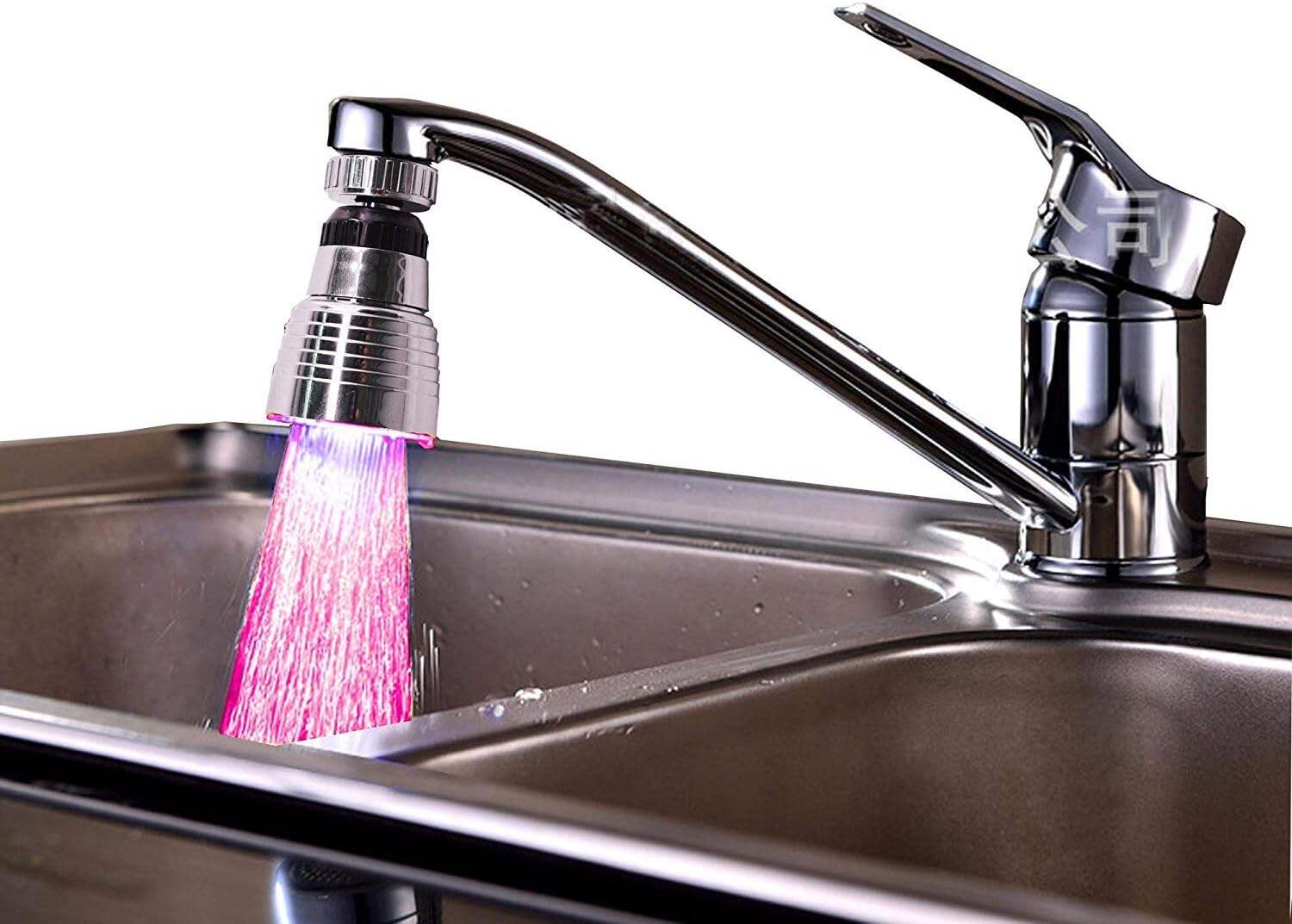 2 Pack 3-Color Temperature Sensitive Gradient LED Water Faucet Light - Color Changing Tap for Kitchen & Bathroom