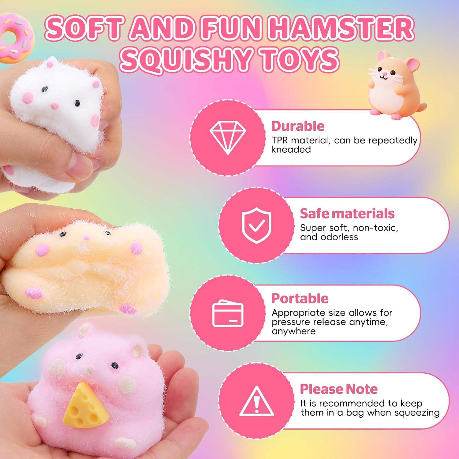 Big Taba Squishy Toys-3.15in, Handmade Ultra Soft Chick Taba Squishy Kit, Cute Fidget Toys Silicone Squeeze Toys for Kids & Adults Stress Relief
