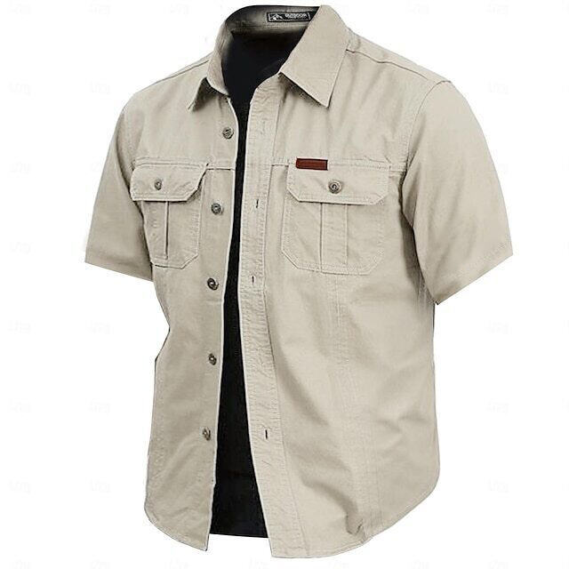 Cow Print Casual Men's work shirt short sleeve