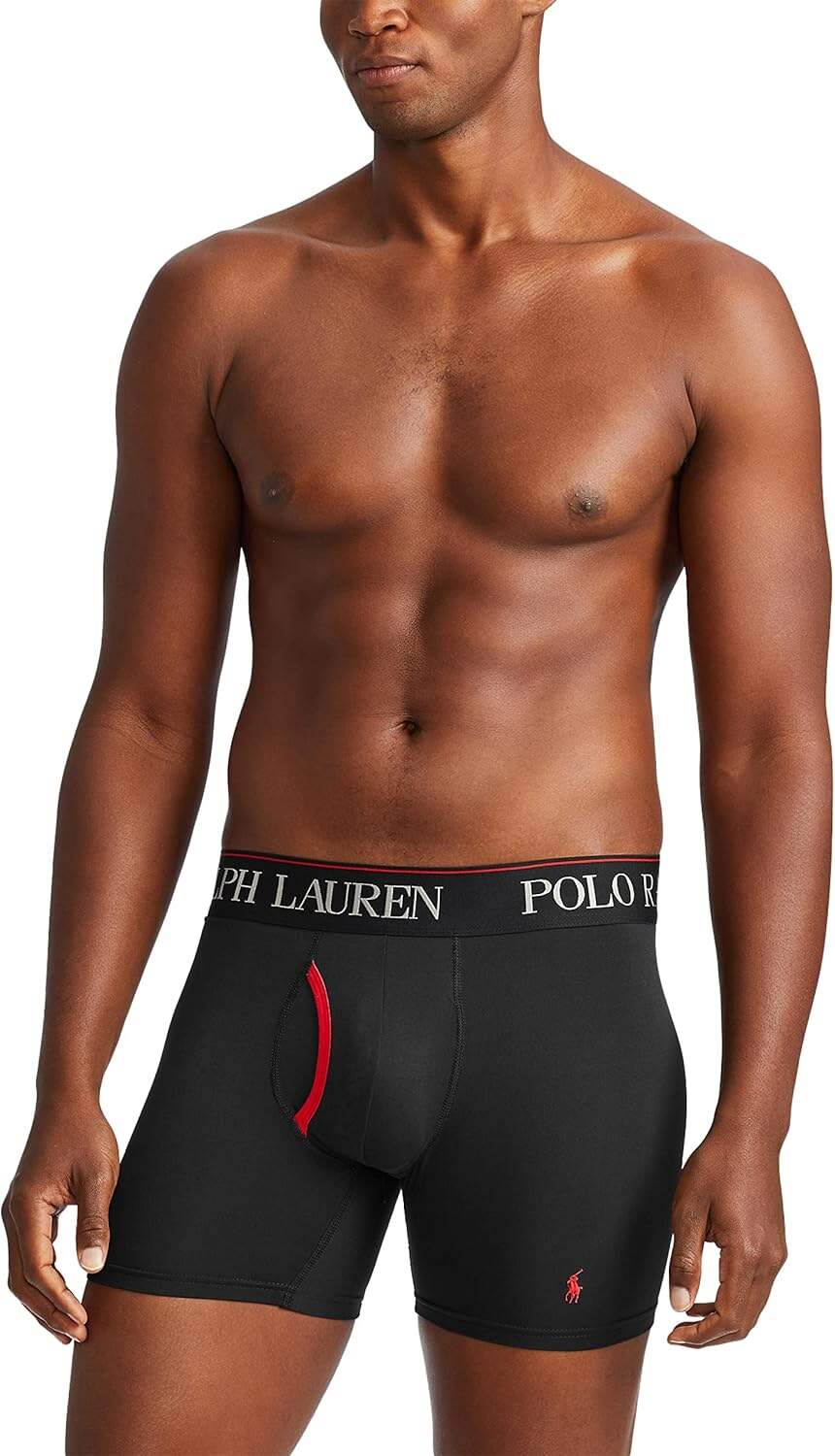 Polo Ralph Lauren Men's 4D Flex Cool Microfiber Boxer Briefs 3 Pack