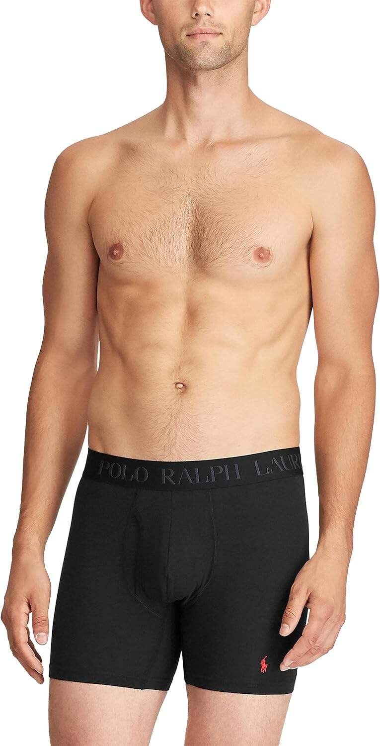 Polo Ralph Lauren Men's 4D Flex Cotton Modal Stretch Boxer Briefs (3 Pack)