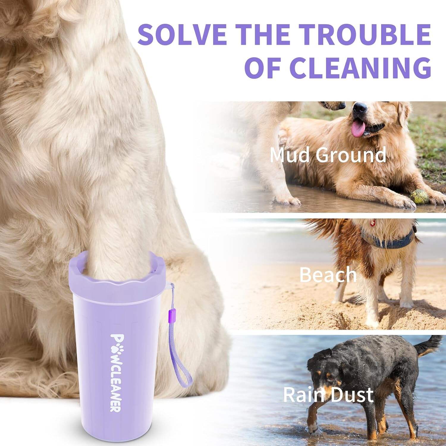 Dog Paw Cleaner, Dog Paw Washer, Paw Muddy Paw Cleaner, Pet Foot Cleaner for Small Medium Large Breed Dogs/Cats (with 3 absorbent towel)