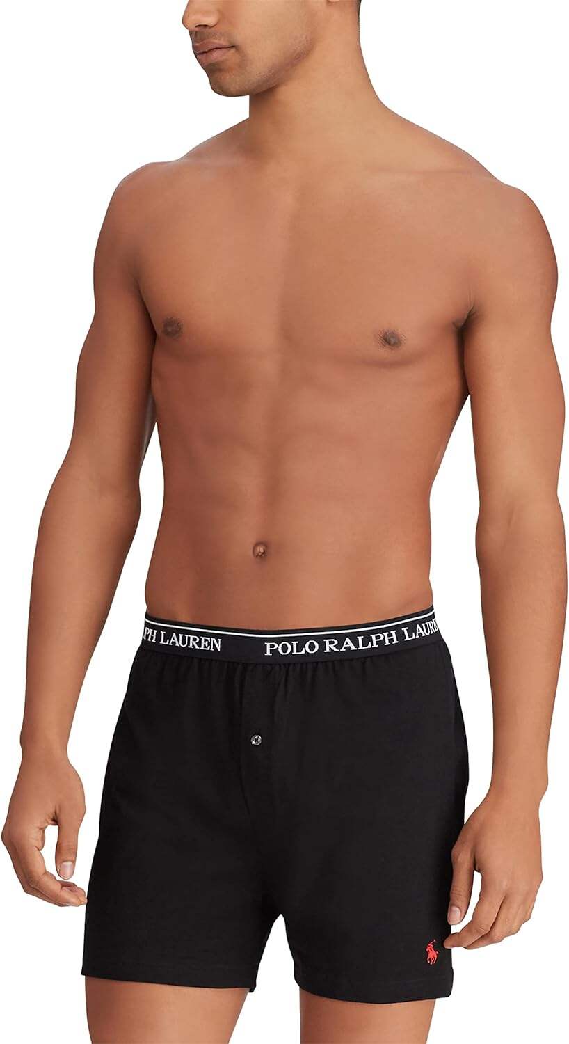 Polo Ralph Lauren Men's Classic Fit with Wicking Knit Boxers 3 Pack