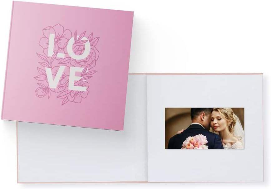 Heirloom Wedding Video Book - Create Your Own Digital Greeting Card Gift with Your Memories - Anniversary, Christmas, Wedding - Plays 10 Minutes of Video and Photos