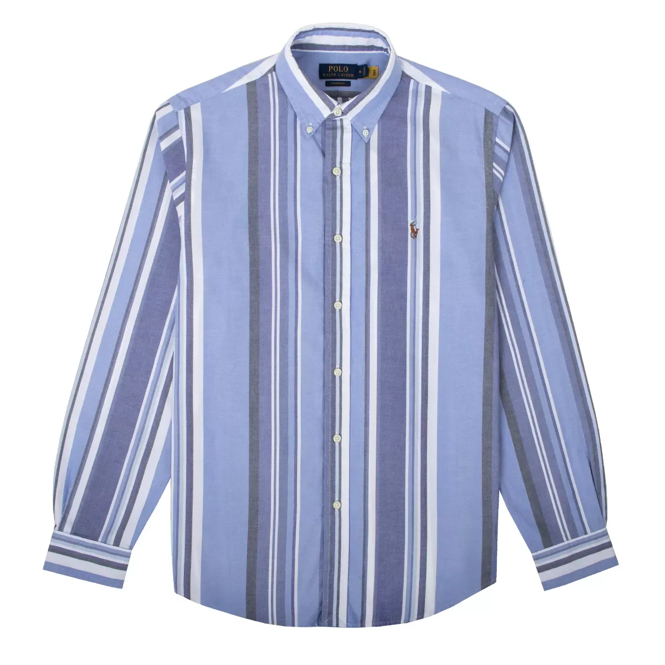 Ralph Lauren Custom Fit Striped Oxford Shirt Blue Multi