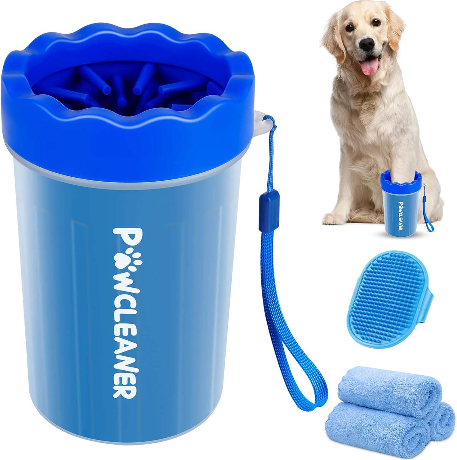 Dog Paw Cleaner, Dog Paw Washer, Paw Muddy Paw Cleaner, Pet Foot Cleaner for Small Medium Large Breed Dogs/Cats (with 3 absorbent towel)