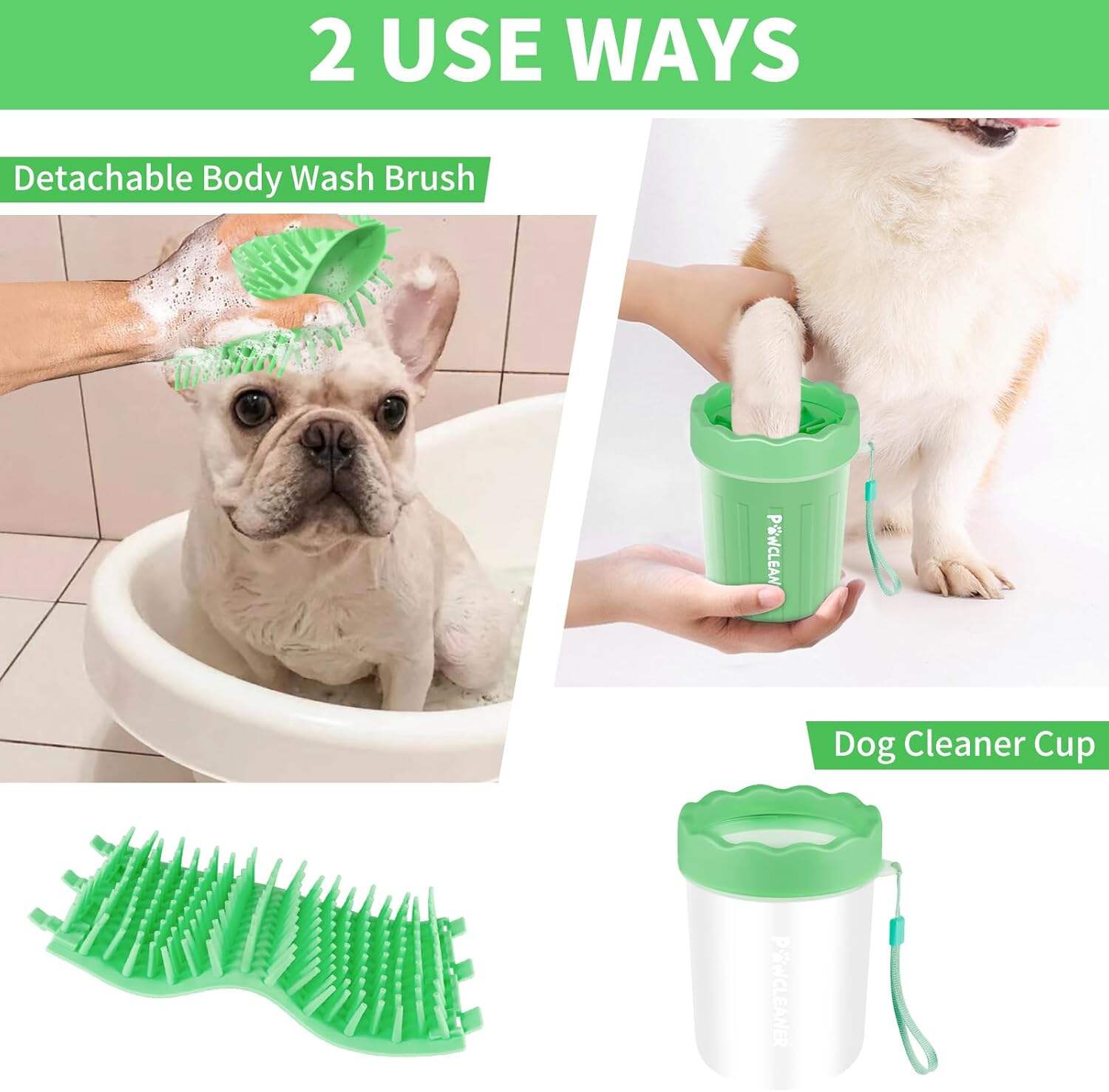 Dog Paw Cleaner, Dog Paw Washer, Paw Muddy Paw Cleaner, Pet Foot Cleaner for Small Medium Large Breed Dogs/Cats (with 3 absorbent towel)