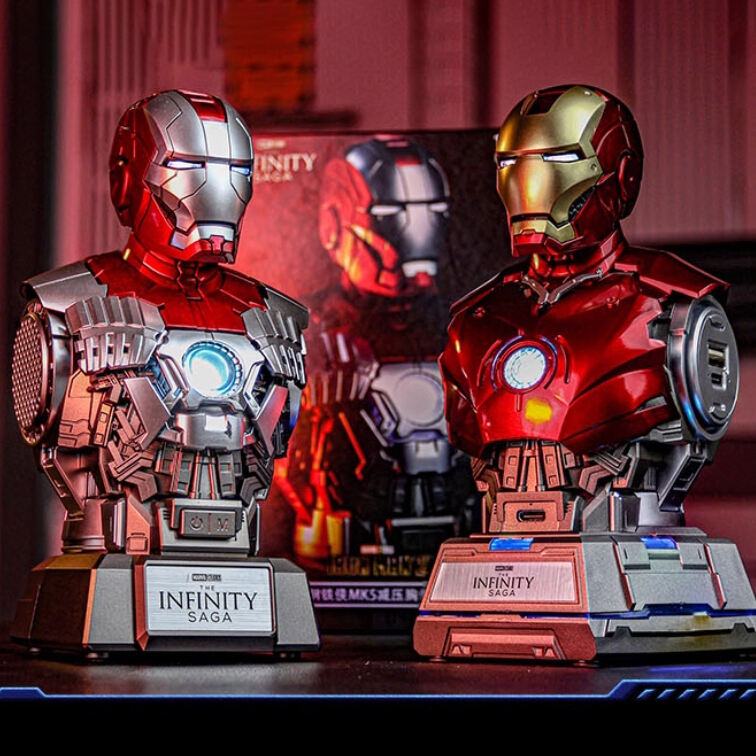 Iron Man Charging Center Bust Mecha Charger Hand-made Model Desktop Ornament Gift