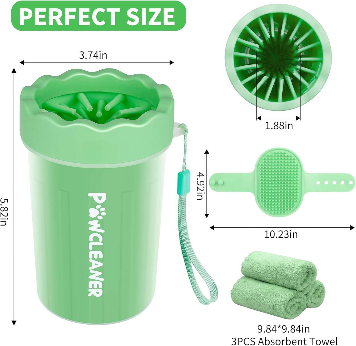 Dog Paw Cleaner, Dog Paw Washer, Paw Muddy Paw Cleaner, Pet Foot Cleaner for Small Medium Large Breed Dogs/Cats (with 3 absorbent towel)