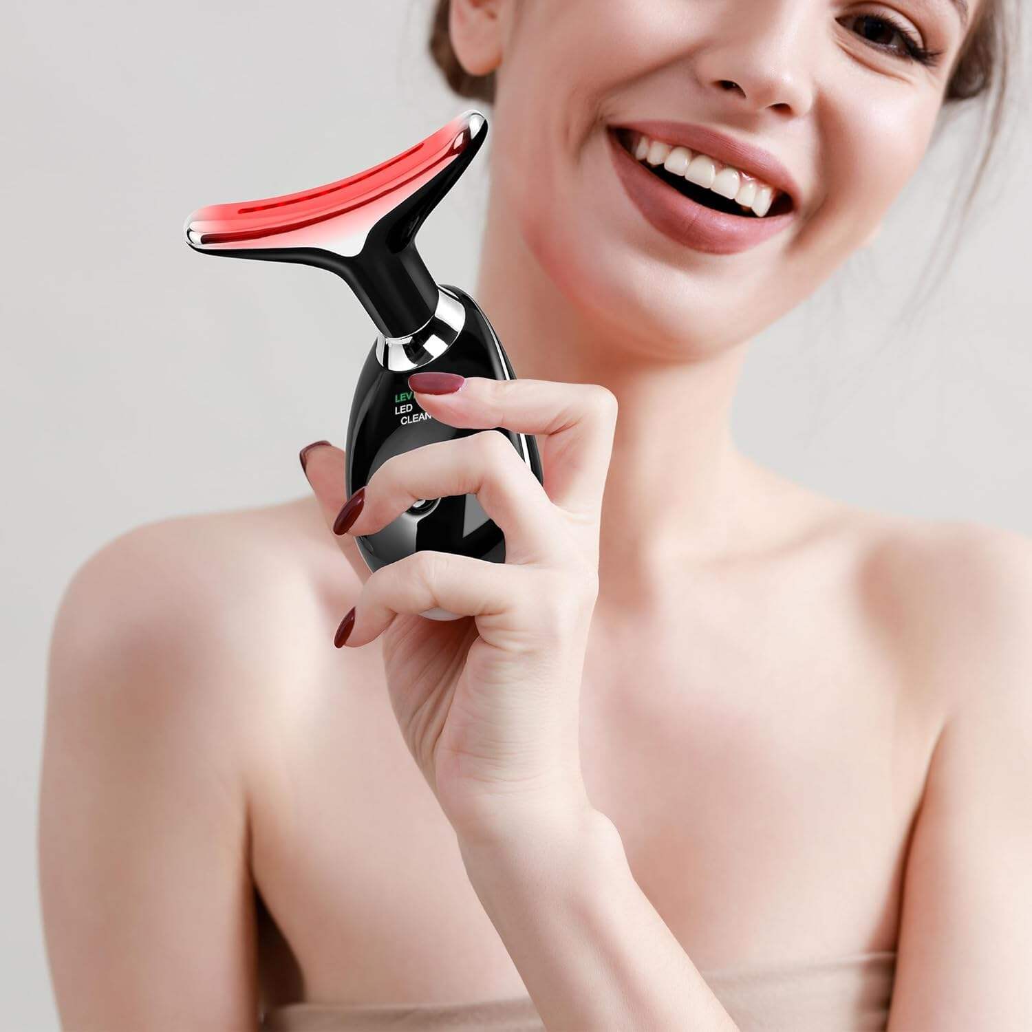 Facial Massager Red-Light-Therapy-for-Face and Neck, Face 𝖲 culpting Wand with 7 Color