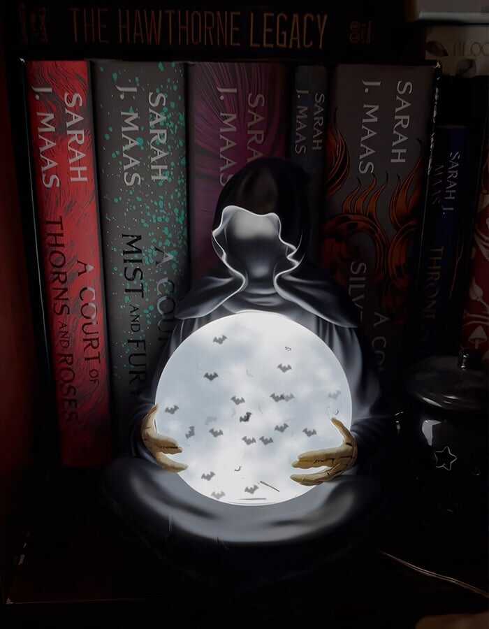 🔥LAST DAY 60% OFF 🦇Suriel & Floating Bat Crystal Ball - Bookshelf Decor| Halloween Figurine
