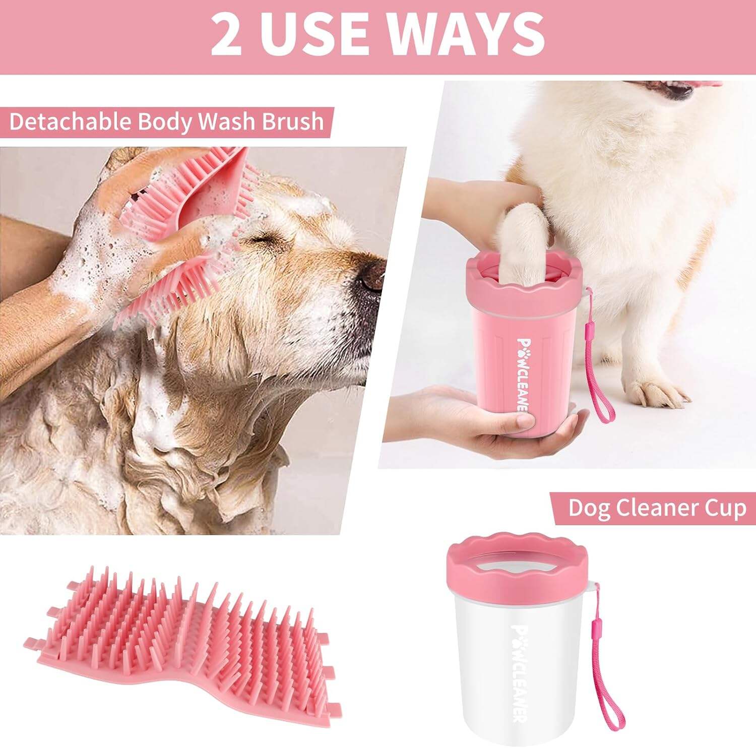 Dog Paw Cleaner, Dog Paw Washer, Paw Muddy Paw Cleaner, Pet Foot Cleaner for Small Medium Large Breed Dogs/Cats (with 3 absorbent towel)