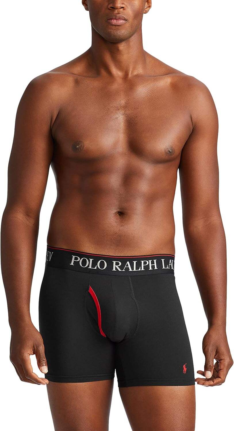 Polo Ralph Lauren Men's 4D Flex Cool Microfiber Boxer Briefs 3 Pack