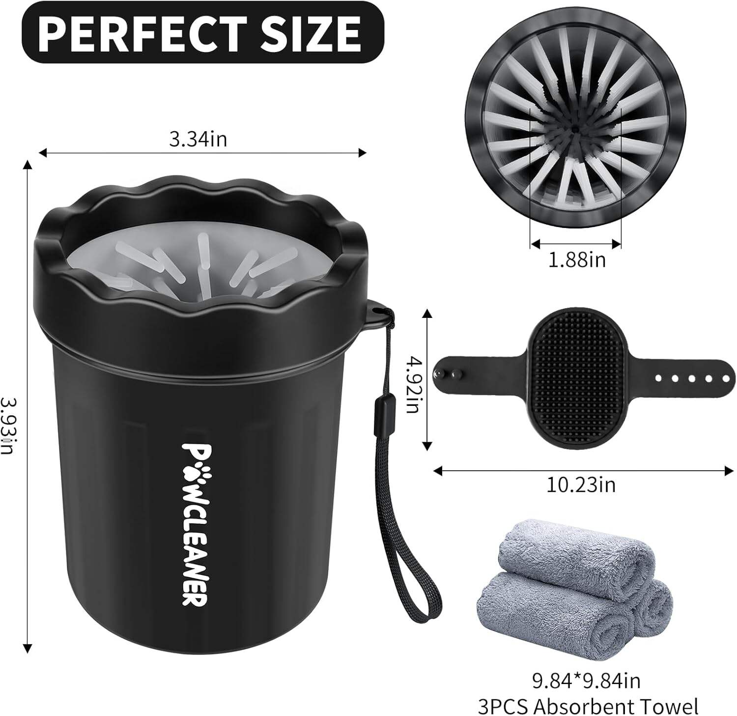 Dog Paw Cleaner, Dog Paw Washer, Paw Muddy Paw Cleaner, Pet Foot Cleaner for Small Medium Large Breed Dogs/Cats (with 3 absorbent towel)