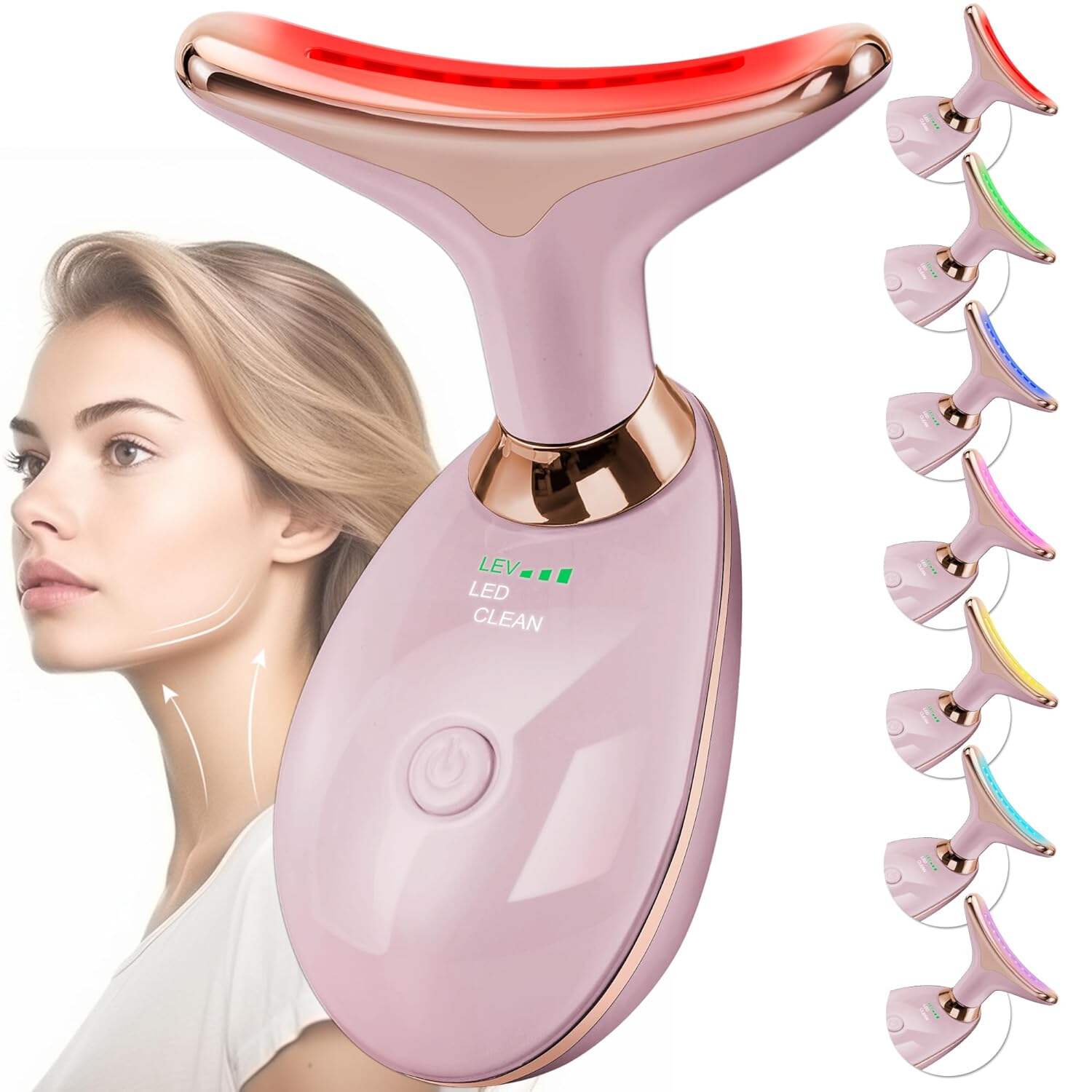 Facial Massager Red-Light-Therapy-for-Face and Neck, Face 𝖲 culpting Wand with 7 Color