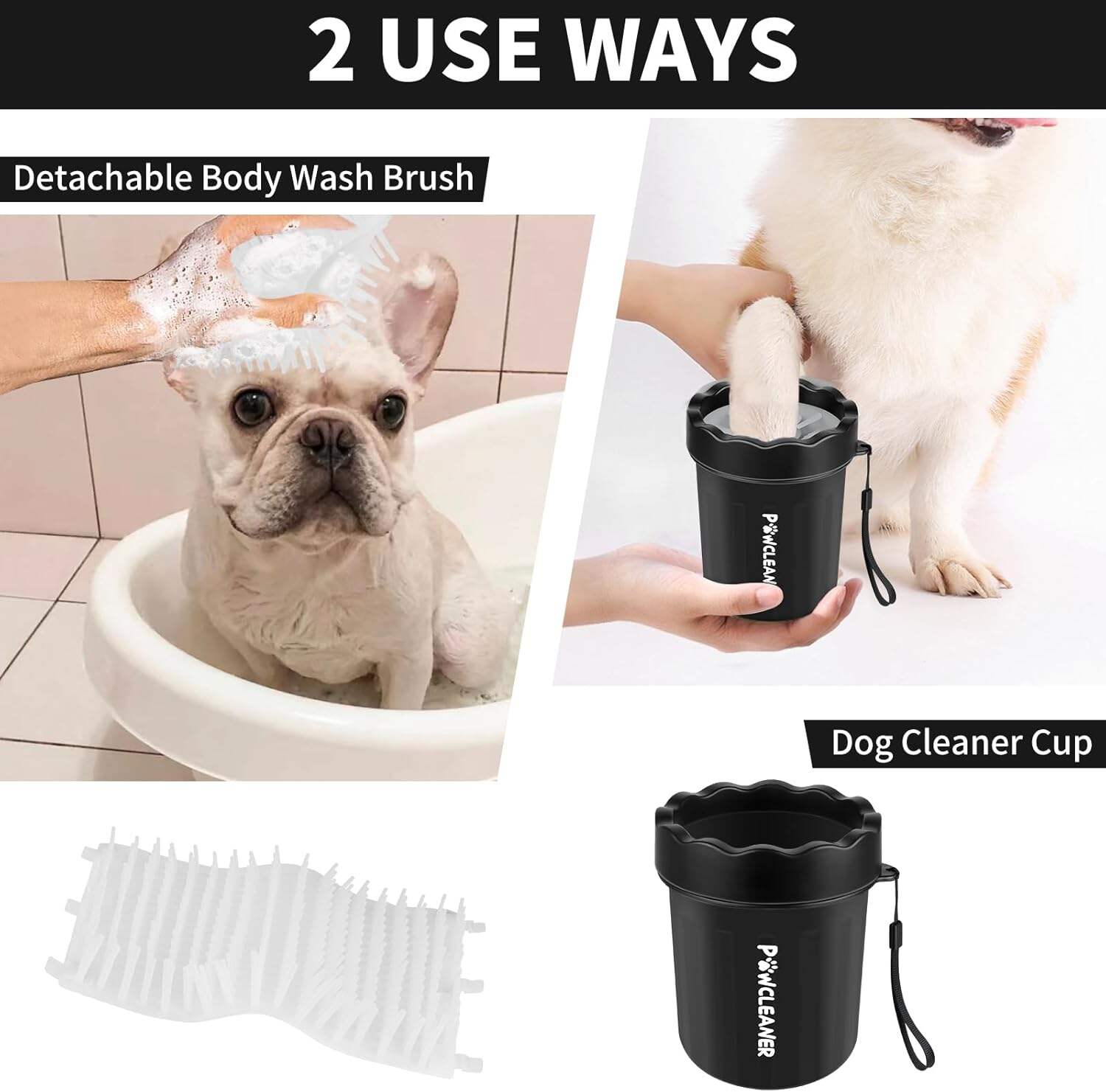 Dog Paw Cleaner, Dog Paw Washer, Paw Muddy Paw Cleaner, Pet Foot Cleaner for Small Medium Large Breed Dogs/Cats (with 3 absorbent towel)