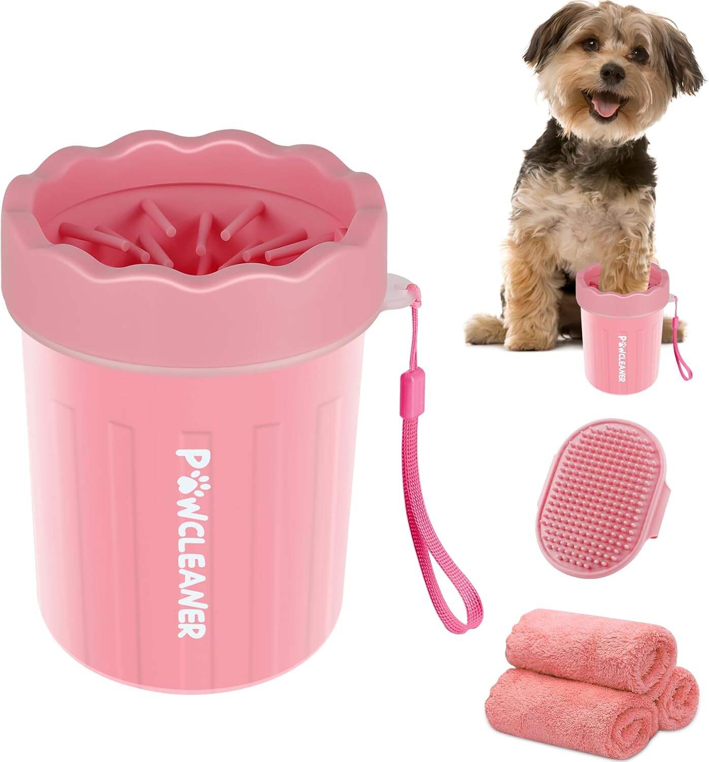 Dog Paw Cleaner, Dog Paw Washer, Paw Muddy Paw Cleaner, Pet Foot Cleaner for Small Medium Large Breed Dogs/Cats (with 3 absorbent towel)