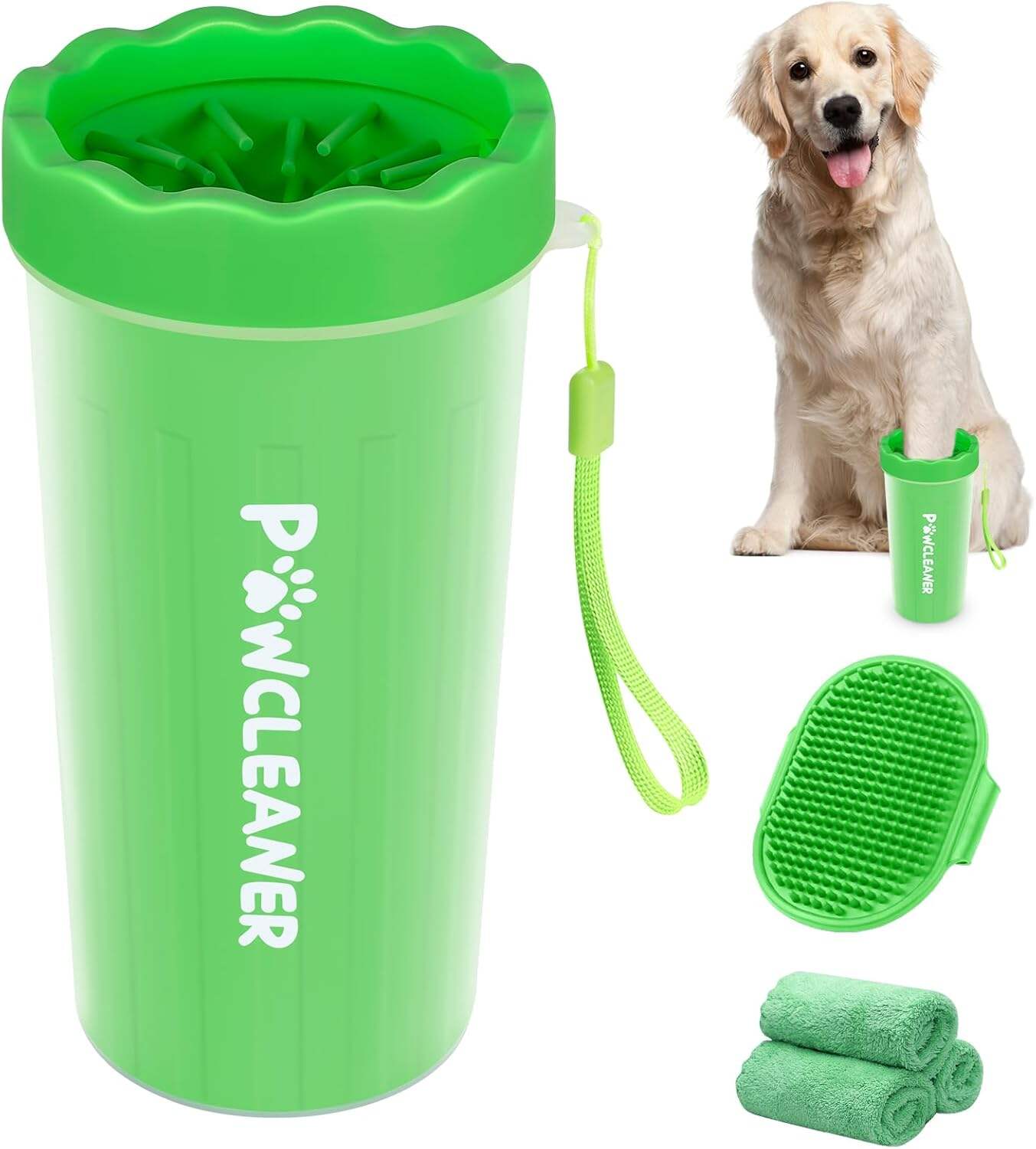 Dog Paw Cleaner, Dog Paw Washer, Paw Muddy Paw Cleaner, Pet Foot Cleaner for Small Medium Large Breed Dogs/Cats (with 3 absorbent towel)