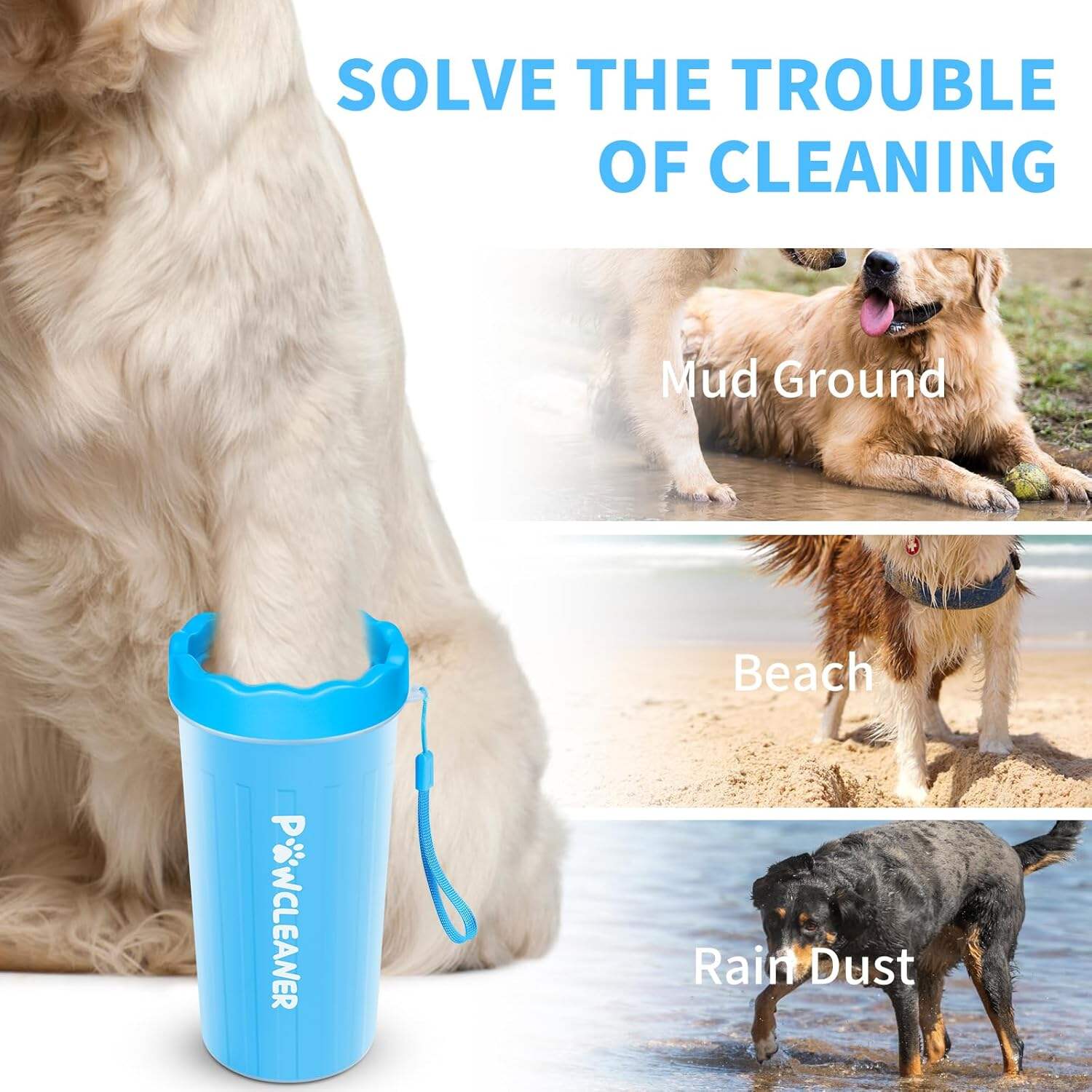 Dog Paw Cleaner, Dog Paw Washer, Paw Muddy Paw Cleaner, Pet Foot Cleaner for Small Medium Large Breed Dogs/Cats (with 3 absorbent towel)