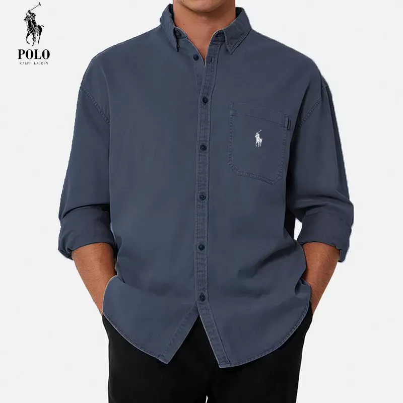Ralph Lauren Men's Cotton Basic Denim Long Sleeve Shirt