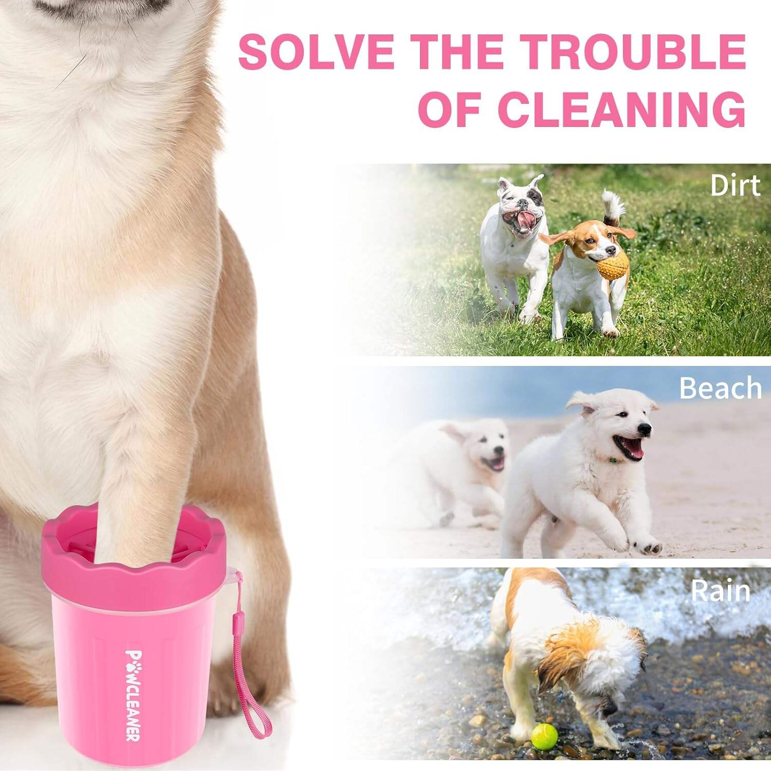 Dog Paw Cleaner, Dog Paw Washer, Paw Muddy Paw Cleaner, Pet Foot Cleaner for Small Medium Large Breed Dogs/Cats (with 3 absorbent towel)