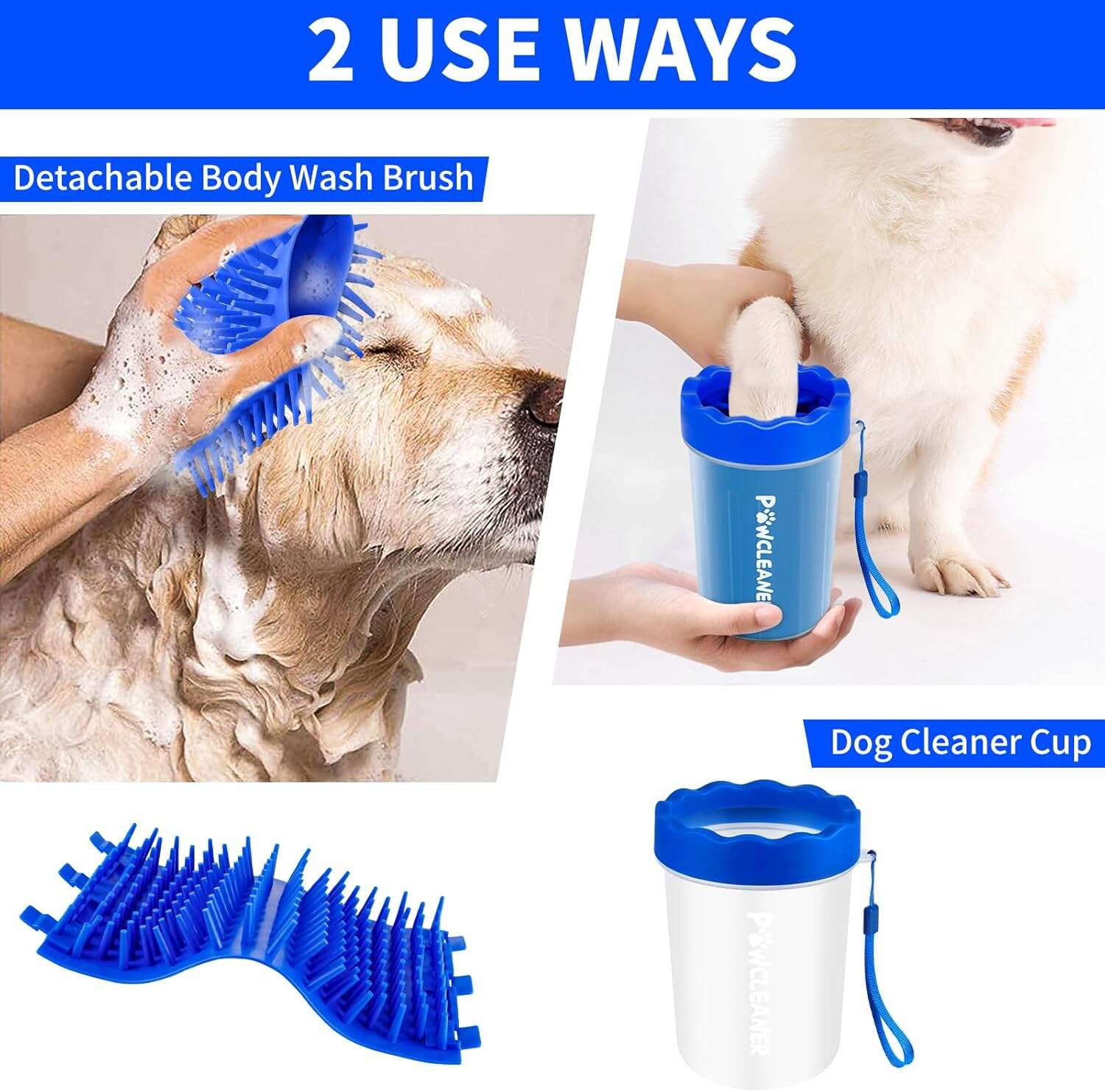 Dog Paw Cleaner, Dog Paw Washer, Paw Muddy Paw Cleaner, Pet Foot Cleaner for Small Medium Large Breed Dogs/Cats (with 3 absorbent towel)