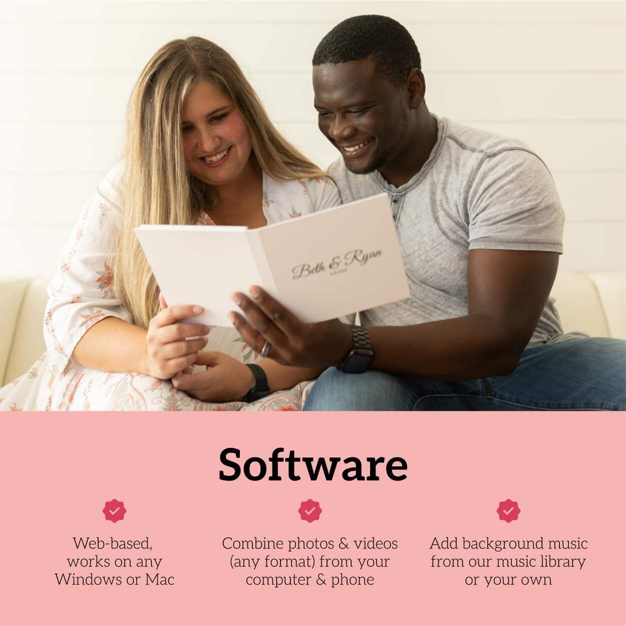 Heirloom Wedding Video Book - Create Your Own Digital Greeting Card Gift with Your Memories - Anniversary, Christmas, Wedding - Plays 10 Minutes of Video and Photos