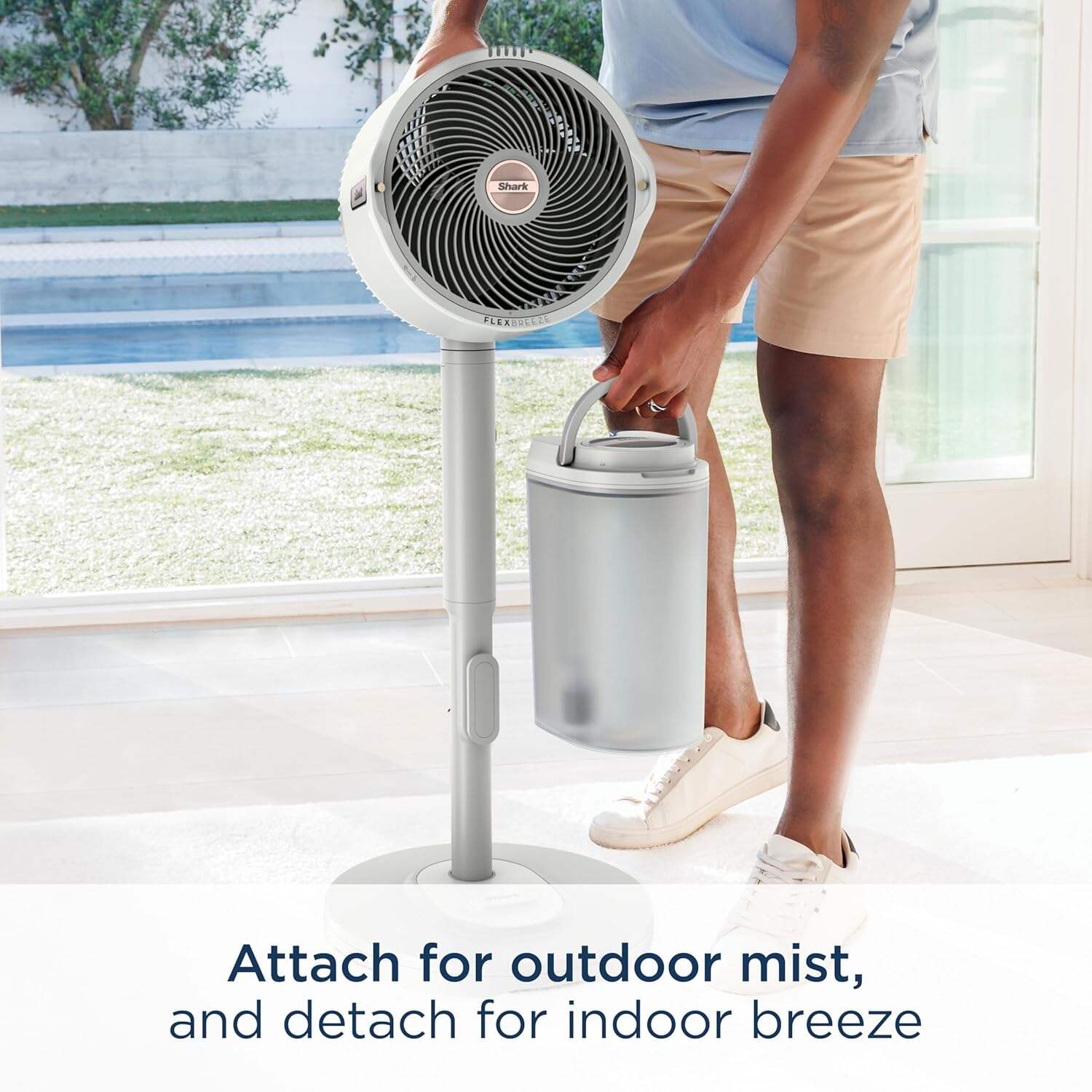 Shark FlexBreeze Pro Mist Fan — Indoor & Outdoor, Integrated Misting