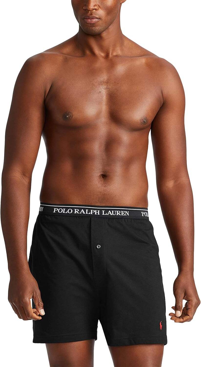 Polo Ralph Lauren Men's Classic Fit with Wicking Knit Boxers 3 Pack