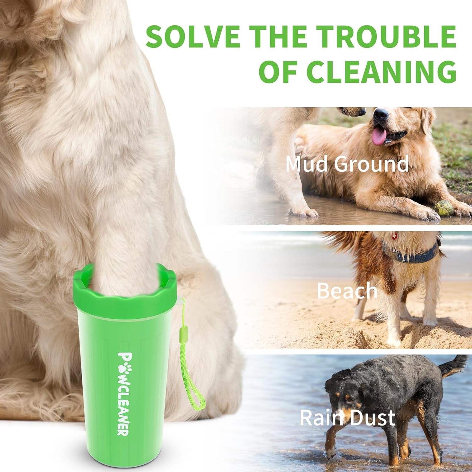 Dog Paw Cleaner, Dog Paw Washer, Paw Muddy Paw Cleaner, Pet Foot Cleaner for Small Medium Large Breed Dogs/Cats (with 3 absorbent towel)