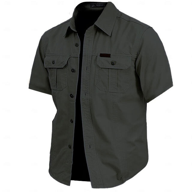 Cow Print Casual Men's work shirt short sleeve