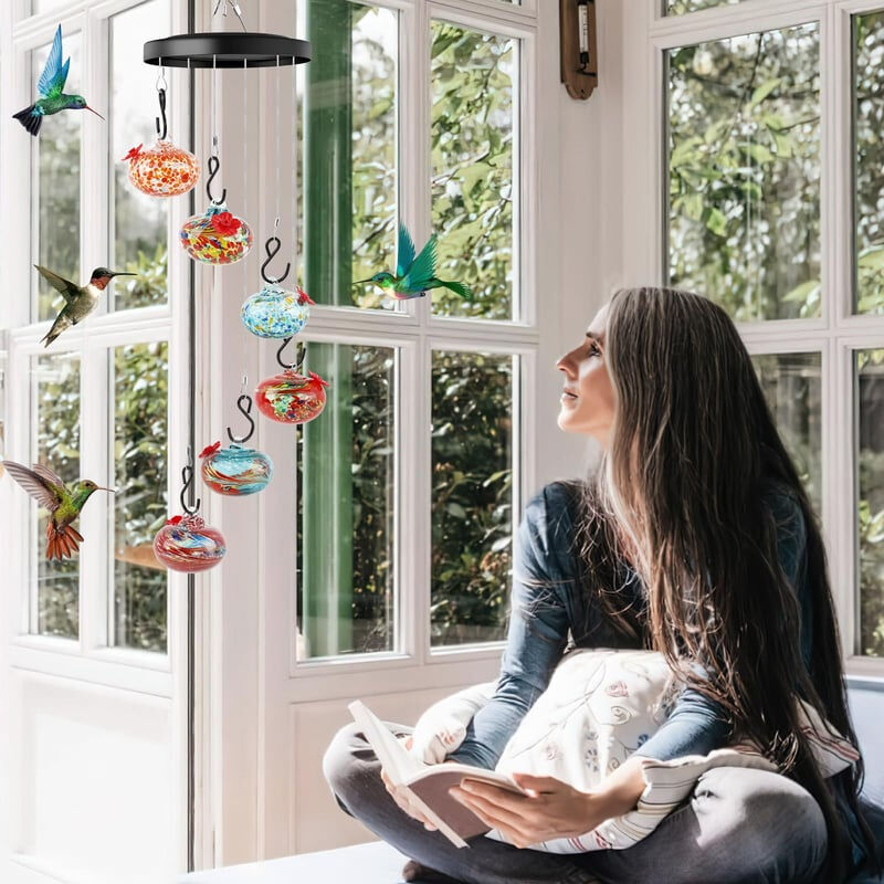 🎁 Hot Sale 49% OFF 🔥 2025 New Charming Wind Chimes Hummingbird Feeders Garden Decor
