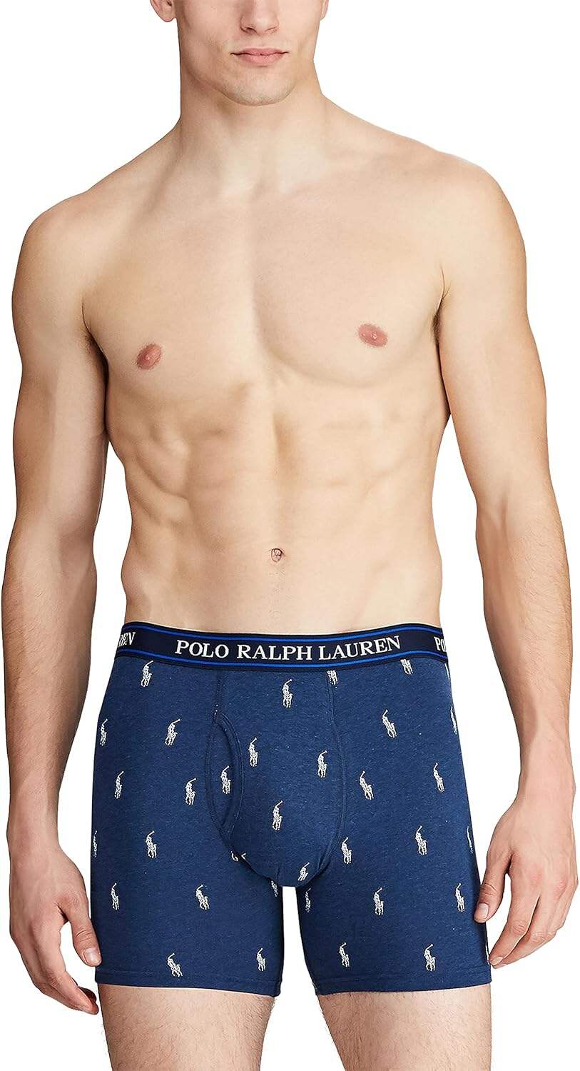 Polo Ralph Lauren Men's Stretch Classic Fit Boxer Briefs, Trunks & Long Leg Available, 3-pack