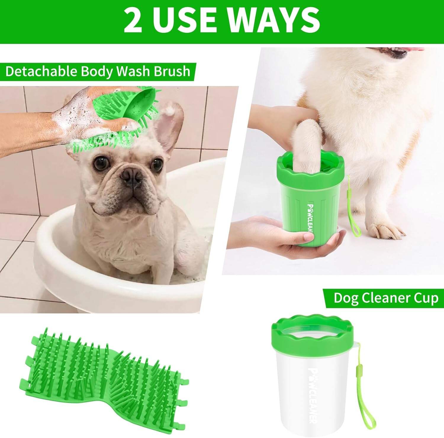 Dog Paw Cleaner, Dog Paw Washer, Paw Muddy Paw Cleaner, Pet Foot Cleaner for Small Medium Large Breed Dogs/Cats (with 3 absorbent towel)