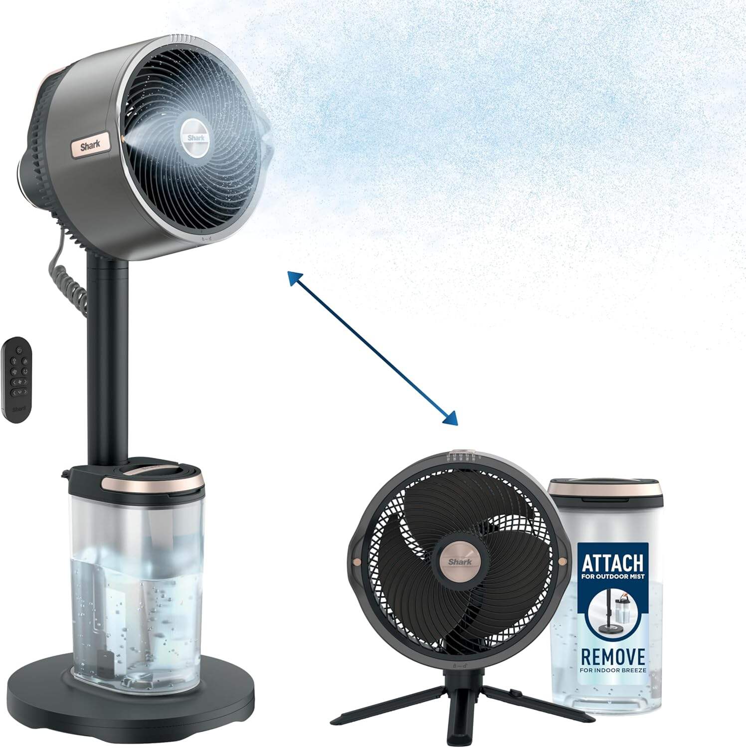 Shark FlexBreeze Pro Mist Fan — Indoor & Outdoor, Integrated Misting