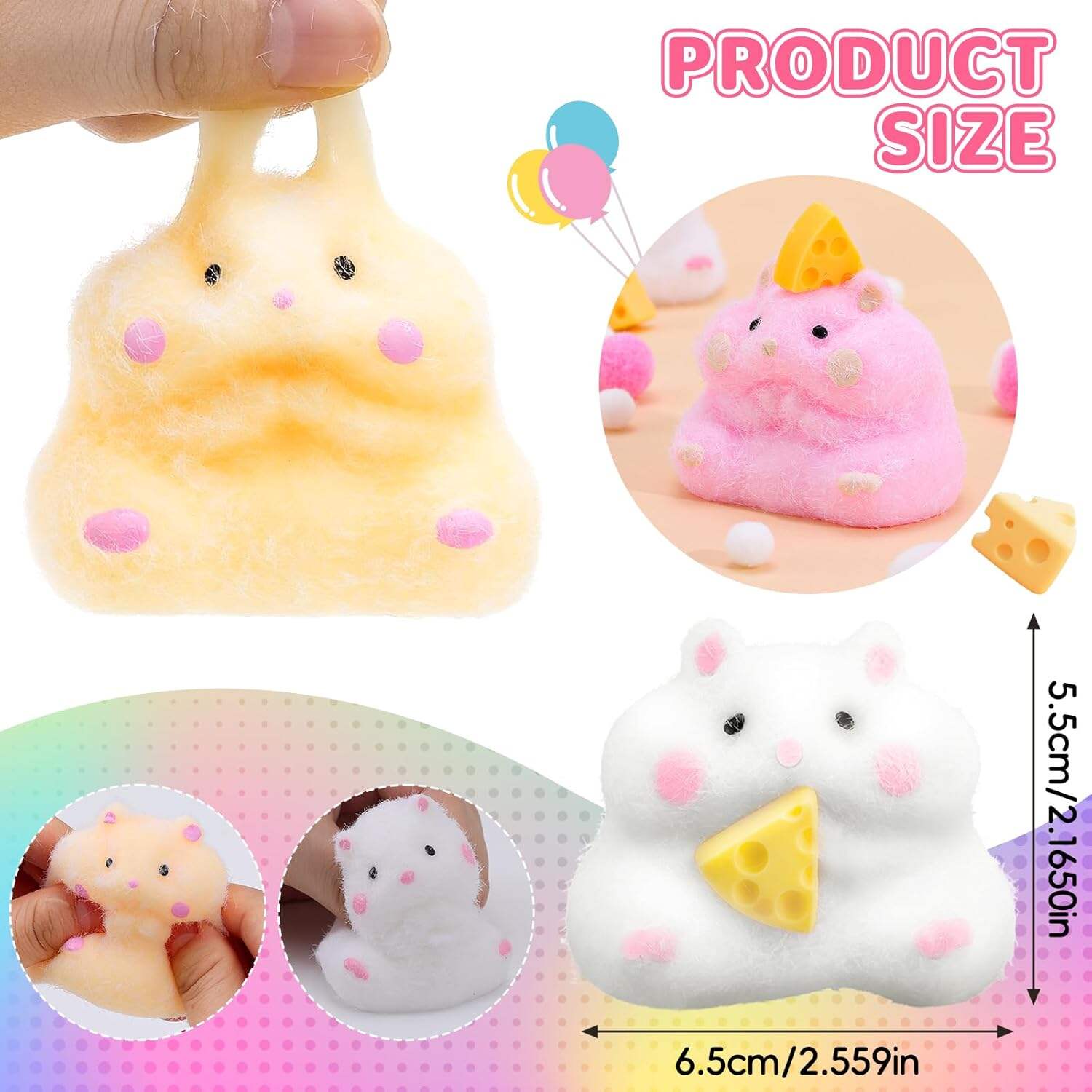 Big Taba Squishy Toys-3.15in, Handmade Ultra Soft Chick Taba Squishy Kit, Cute Fidget Toys Silicone Squeeze Toys for Kids & Adults Stress Relief