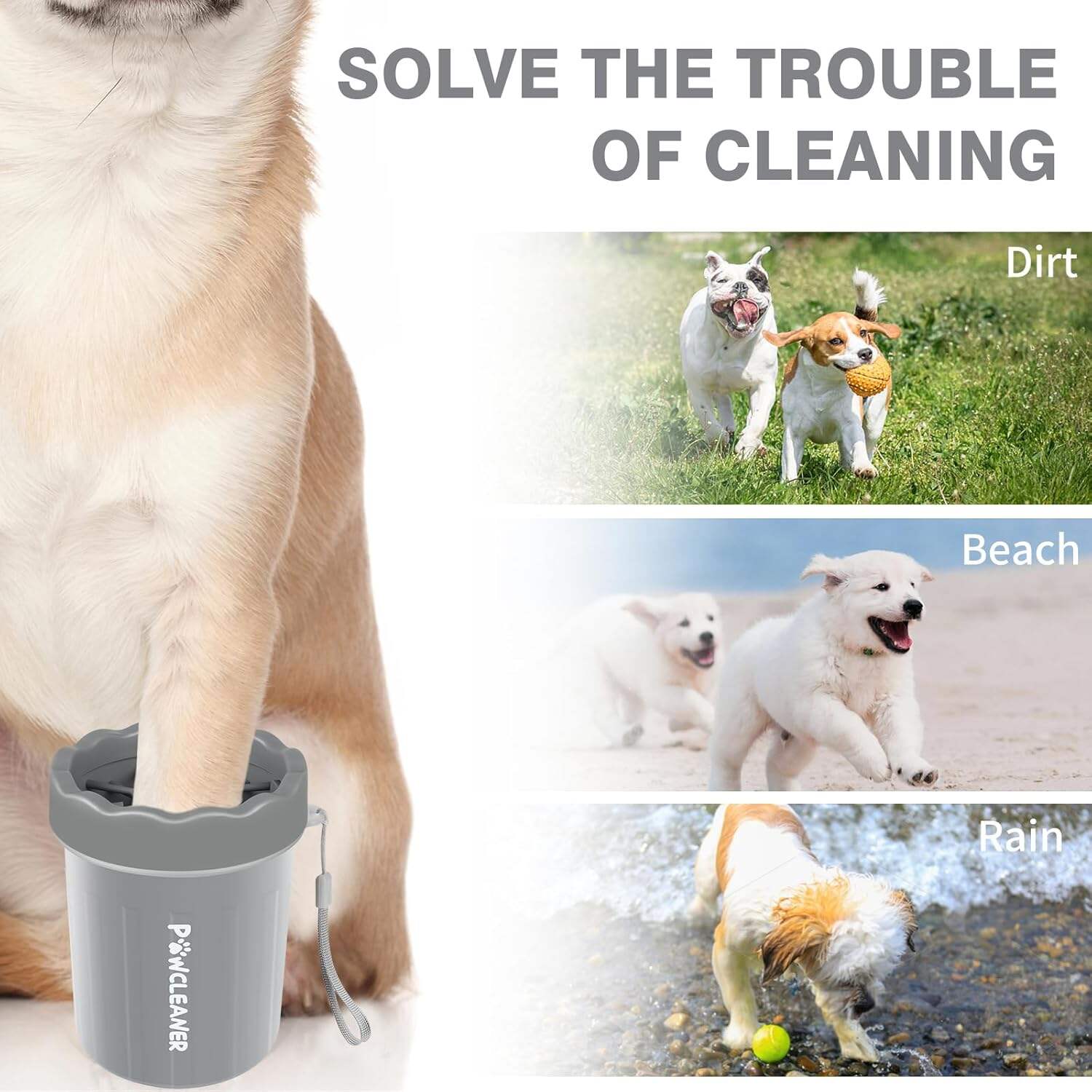 Dog Paw Cleaner, Dog Paw Washer, Paw Muddy Paw Cleaner, Pet Foot Cleaner for Small Medium Large Breed Dogs/Cats (with 3 absorbent towel)