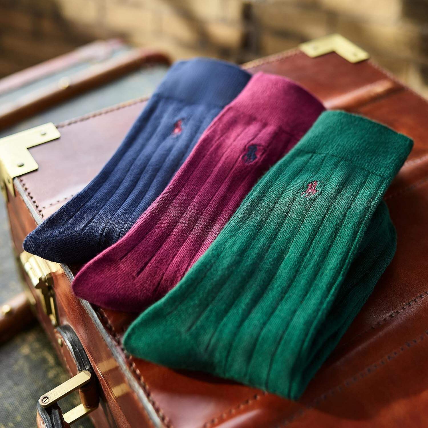 Polo Ralph Lauren Men's Super Soft Ribbed Dress Crew Socks -3 Pair Pack- Lightweight Comfort