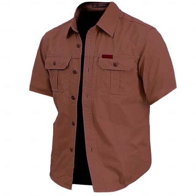 Cow Print Casual Men's work shirt short sleeve