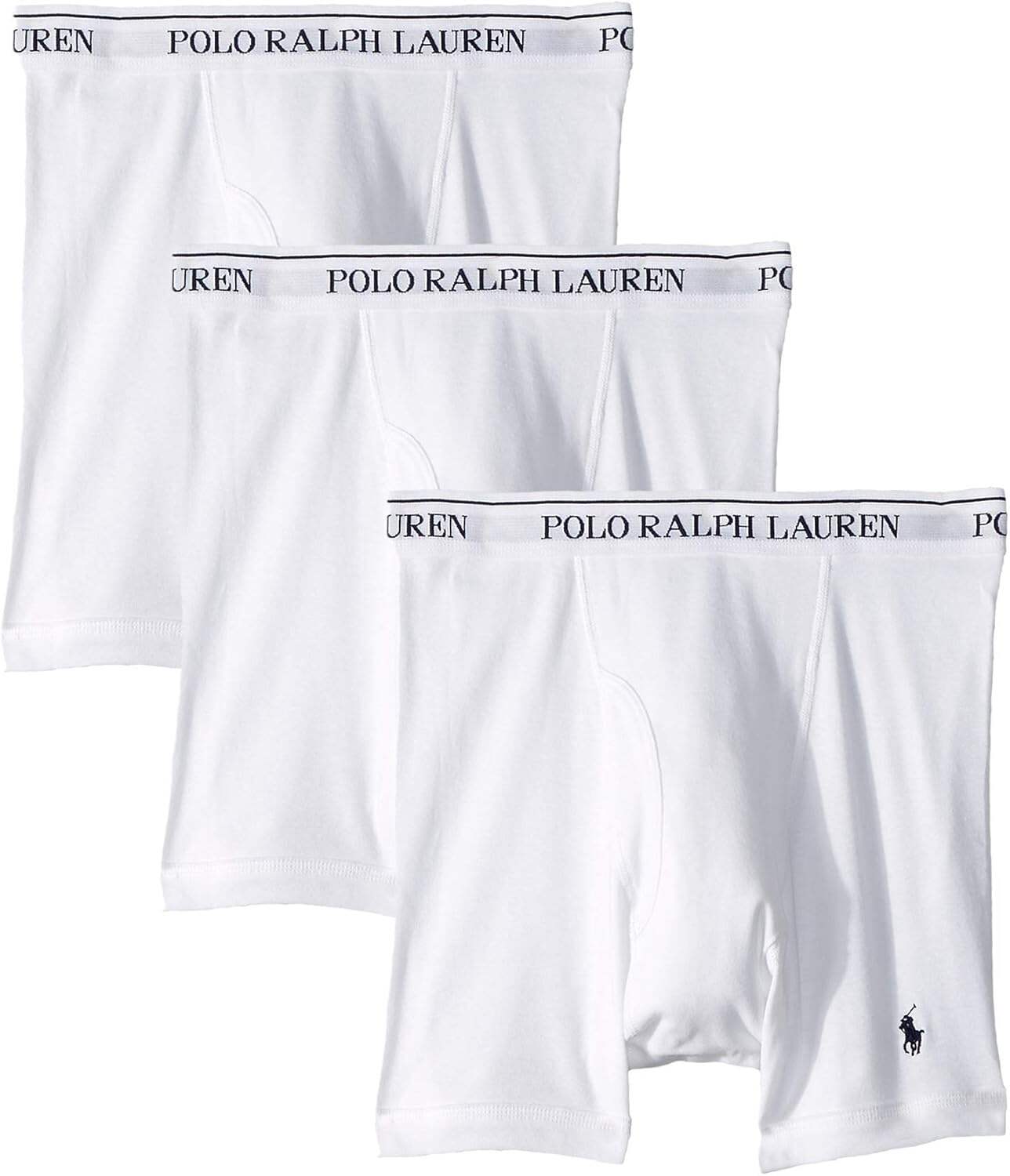 Polo Ralph Lauren Men's Classic Fit Cotton Boxer Briefs, Trunks & Long Leg Available (3 Pack)