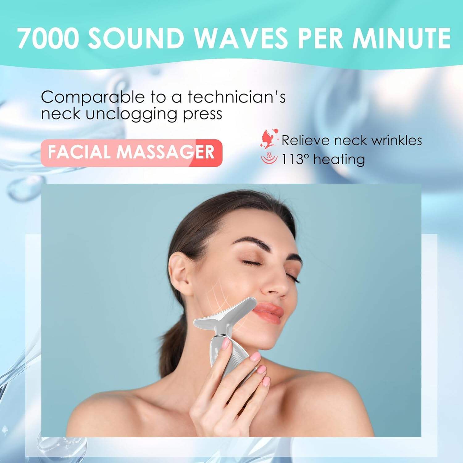 Facial Massager Red-Light-Therapy-for-Face and Neck, Face 𝖲 culpting Wand with 7 Color