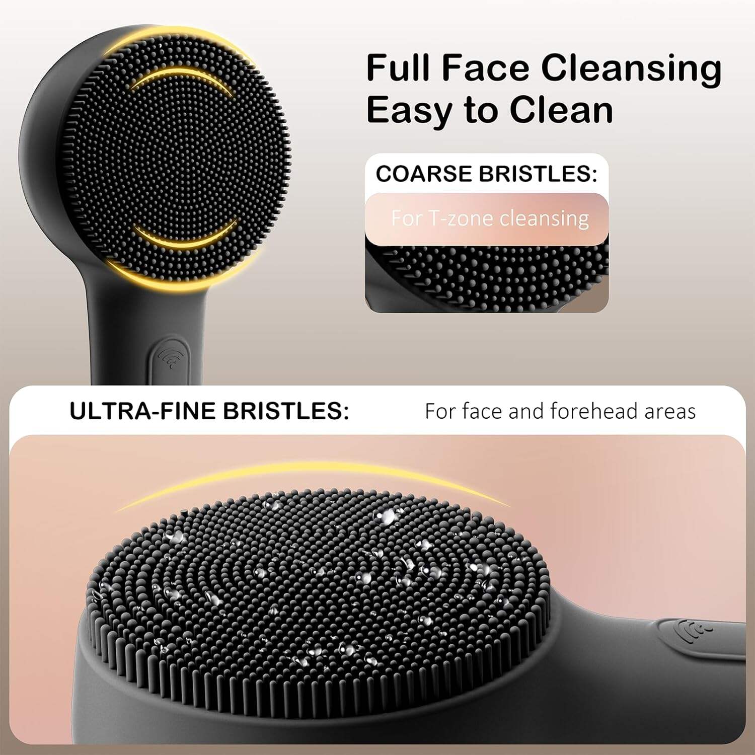 Facial Cleansing Brush Silicone Face Scrubber Waterproof Rechargeable Exfoliator Massage Device for Men & Women, Deep Pore Cleansing, Exfoliating, Removing Blackhead Electric Face Scrub Brush (Pink)