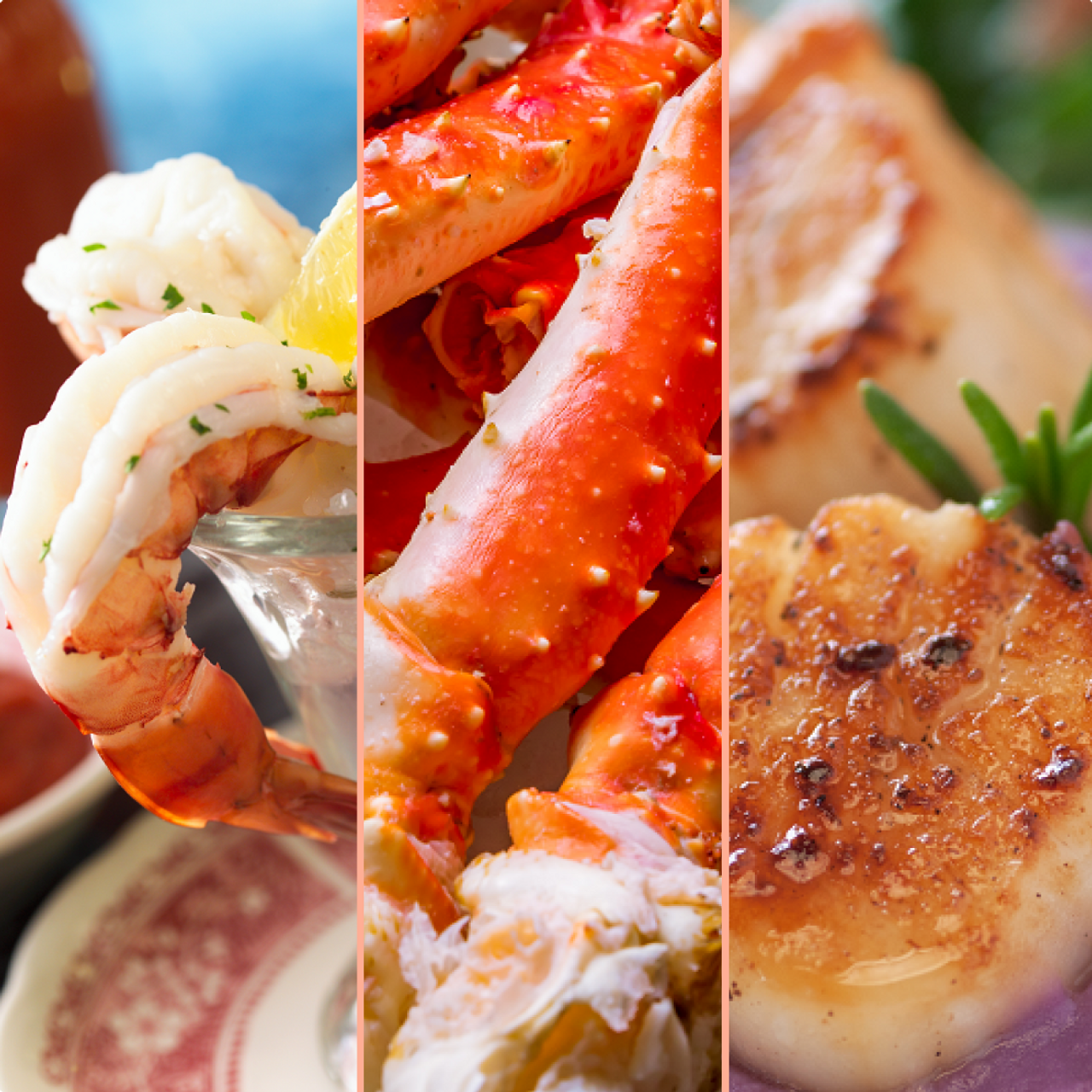 Ultimate Trio Gift Pack |  3 lbs each: King Crab, Scallops & Prawns
